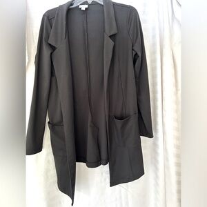 Black unlined blazer.